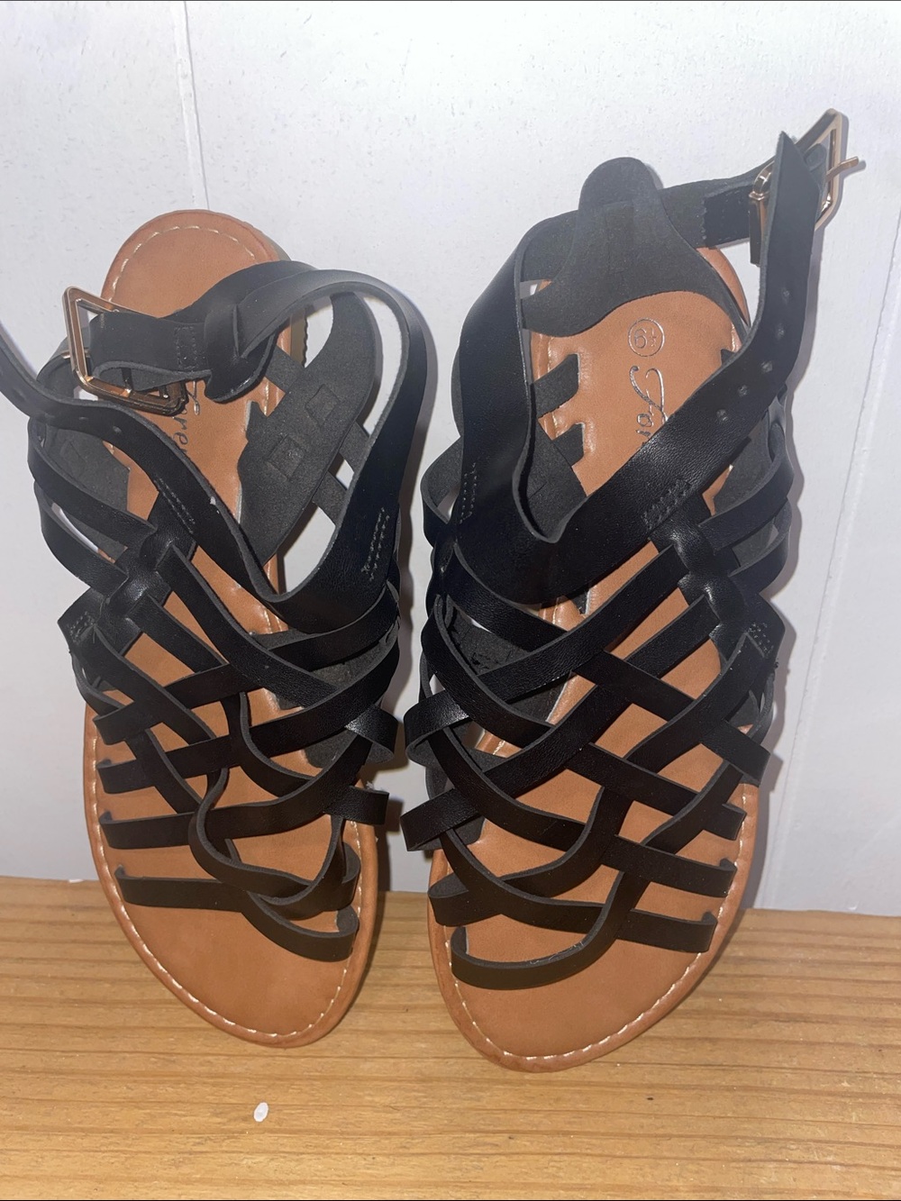 Strappy Gladiator Sandals for Women - Black